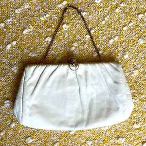 Vintage ETRA Ivory White Purse HandBag Ladies Wallet.